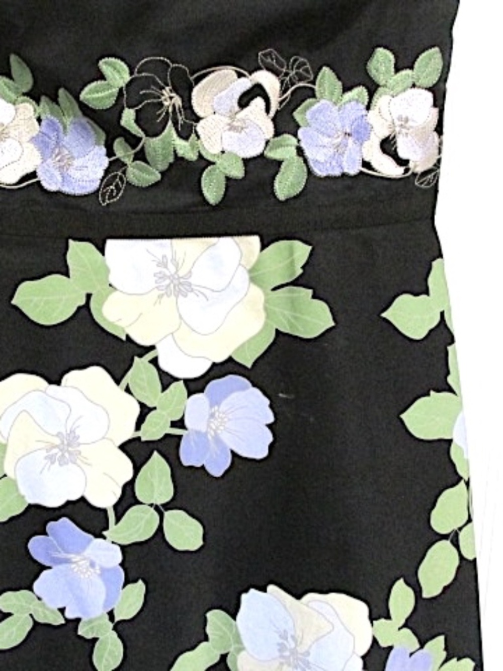 Ann Taylor LOFT NWOT Strapless Navy Floral Embroidered Fit & Flare Dress, Size 4 - Picture 3 of 8